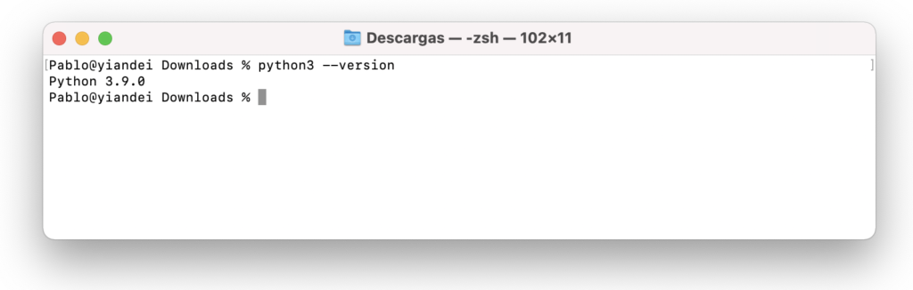 Python 3 mac osx versión instalada